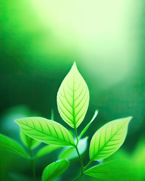 Fresh green leaves grow in the forest