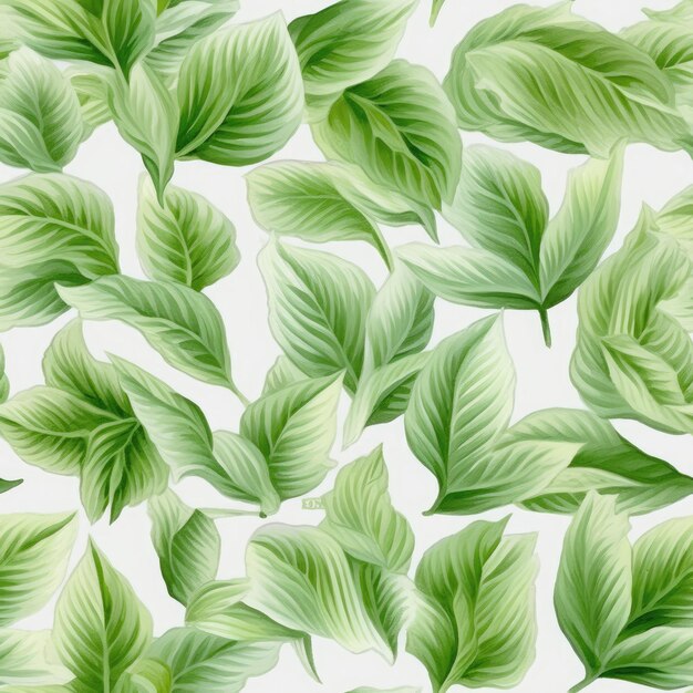 fresh green leaves on wooden table