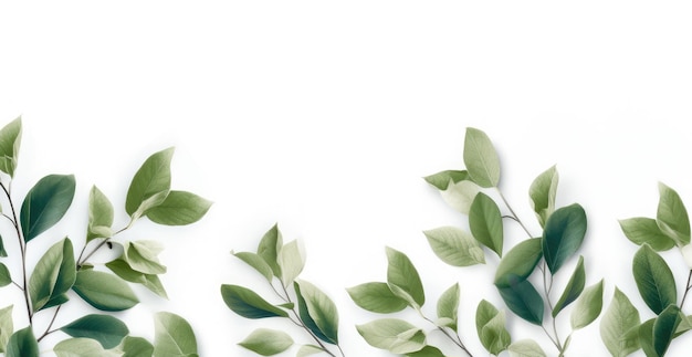 Photo fresh green leaves on wooden table