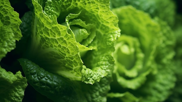 Photo fresh green lettuce leaves close up