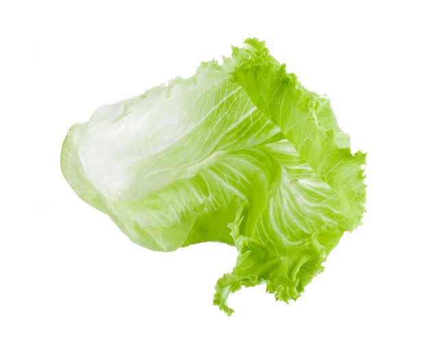 Photo fresh green lettuce leaves on white