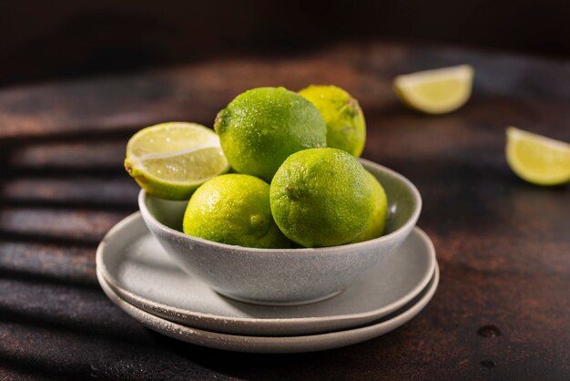 Fresh green limes