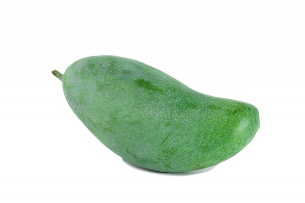 Fresh green mango on isolated white