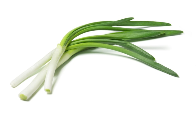 Fresh green onion isolated on white background