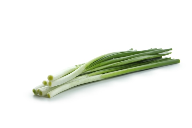 Fresh green onion isolated on white