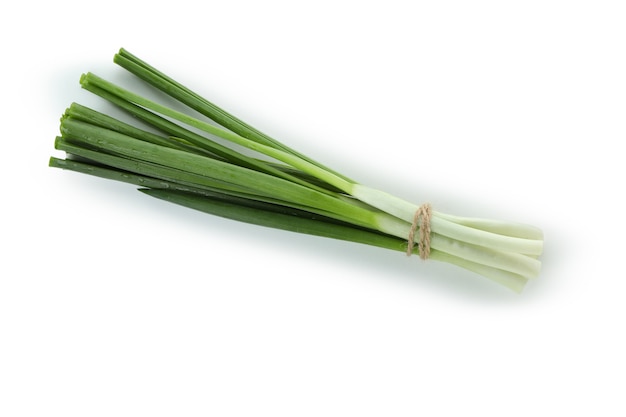 Fresh green onion isolated on white