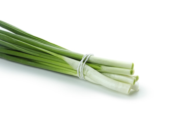 Fresh green onion isolated on white