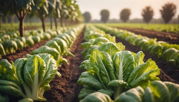 A fresh green organic vegetable plantation