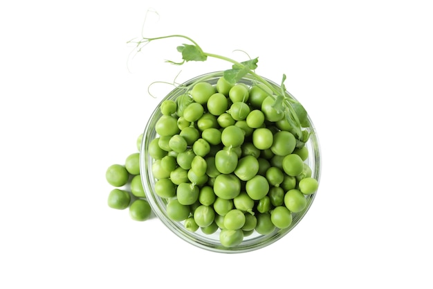 Fresh green pea isolated on white