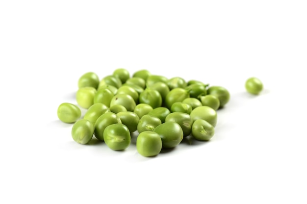 Fresh Green Pea in white plate on white background
