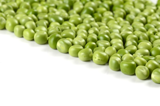 Fresh Green Pea in white plate on white background