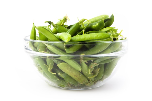 Fresh green peas in a plate