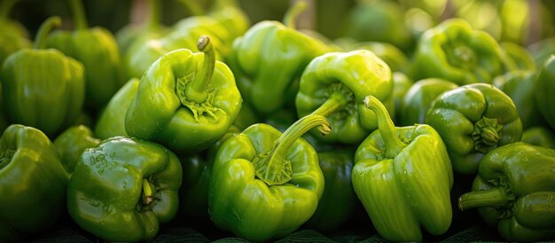 Photo fresh green peppers