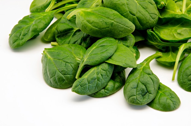 Fresh green spinach leaves