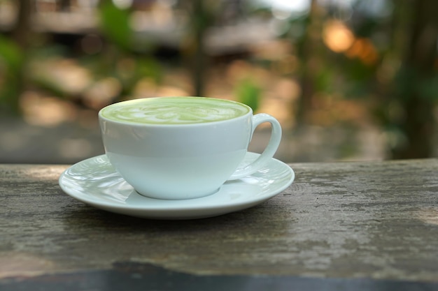 Fresh green tea in a glass