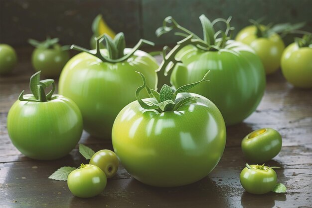 Fresh green tomatoes