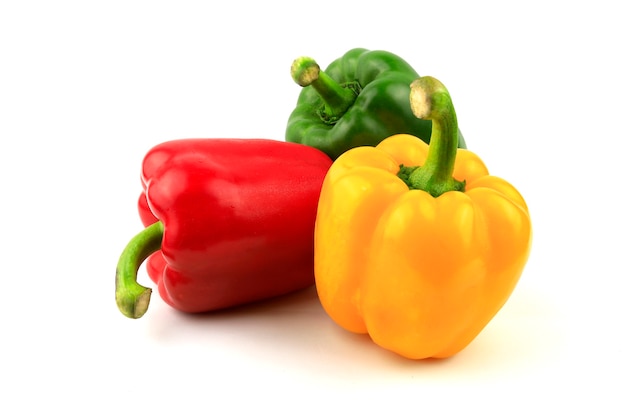 Fresh Green, yellow, red bell pepper.