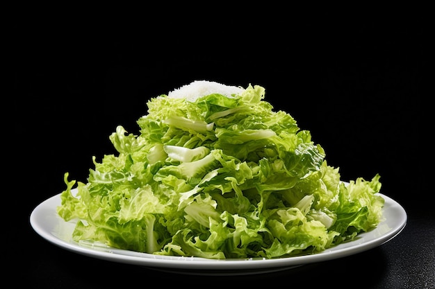 Fresh Greens on a White Dish Generative AI