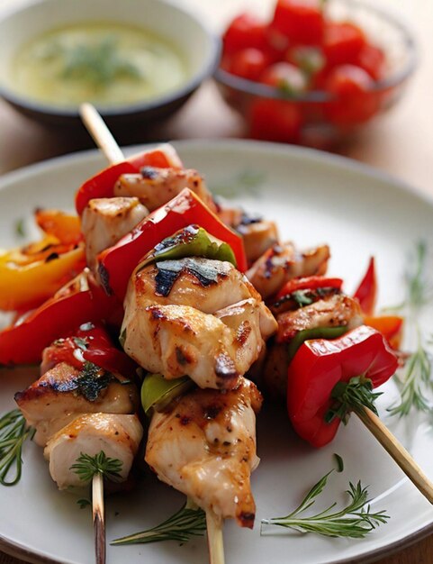 Fresh grilled seafood on a bed of salad generated by AI