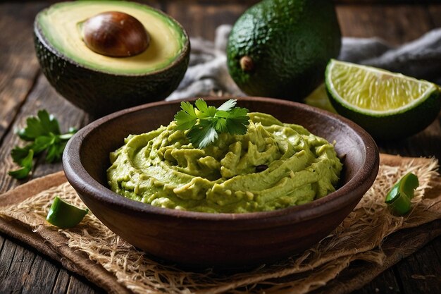 Fresh Guacamole Dip with Avocado and Lime