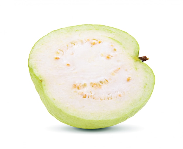 Fresh guava fruit slices isolated