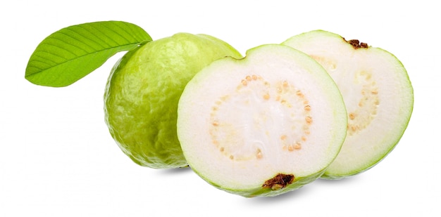 Fresh guava isolated on white clipping path