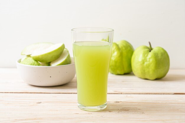 fresh guava juice glass with fresh guava fruit