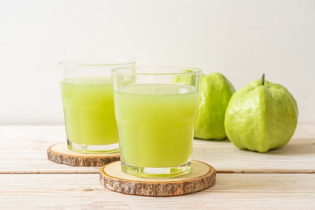 fresh guava juice glass with fresh guava fruit