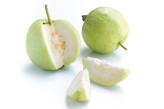 Fresh guava on white background