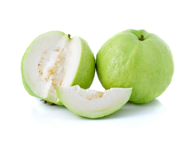 Fresh guava on white background