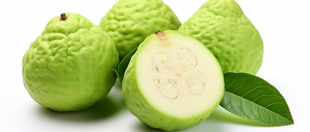 Fresh Guavas Isolated on Solid Background