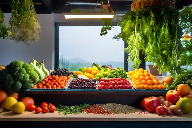 Fresh Harvest Vibrant Vegetables and Fruits Captured