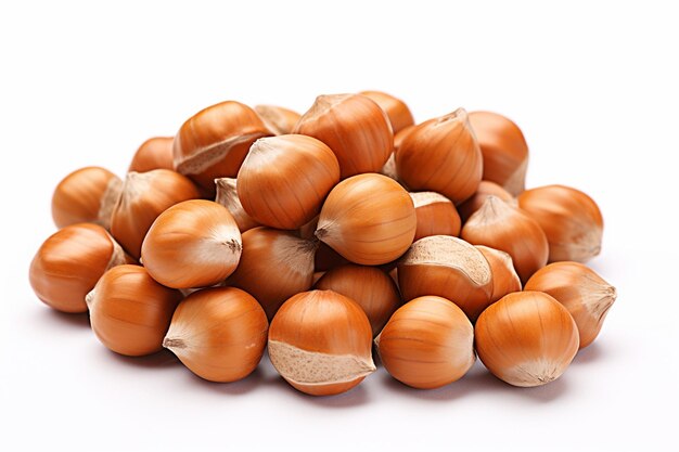 Photo fresh hazelnut on a white background