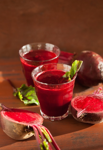 Fresh healthy beetroot juice and vegetable