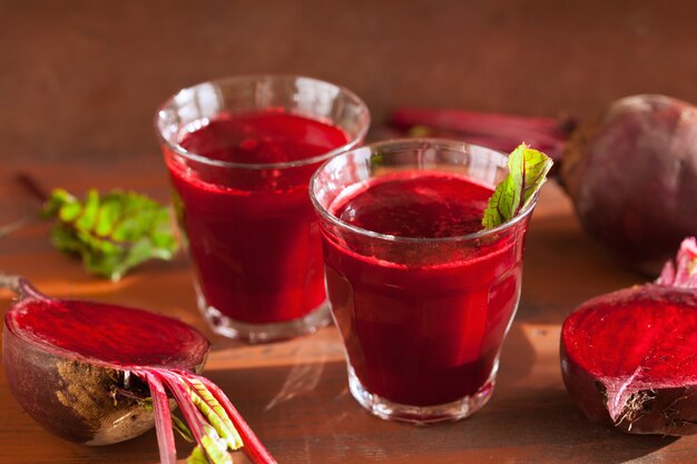 Fresh healthy beetroot juice and vegetable