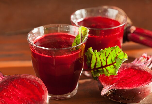 Fresh healthy beetroot juice and vegetable