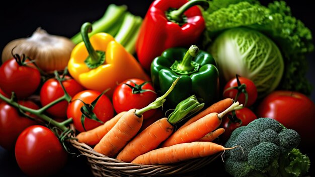 Fresh and healthy colorful vegetables