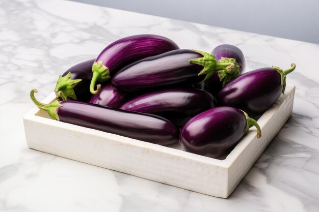 Fresh healthy eggplants