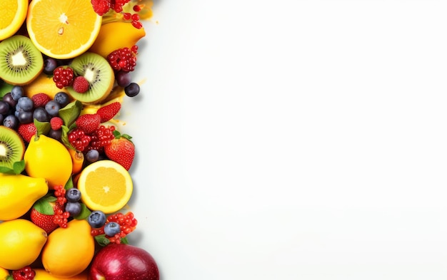 Fresh healthy fruit with copy space