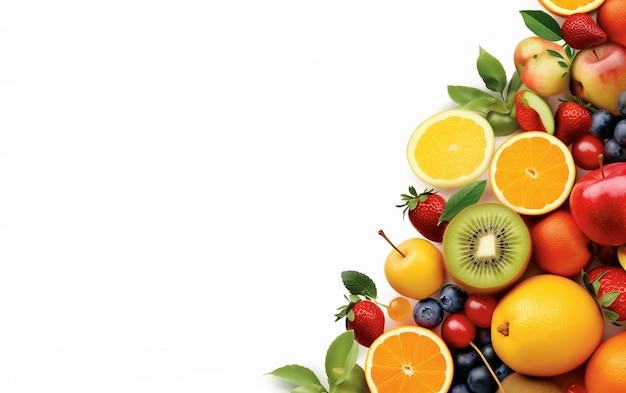 Fresh healthy fruit with copy space