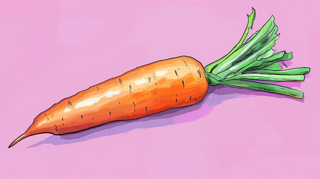 Photo fresh and healthy orange carrot isolated on a pink background