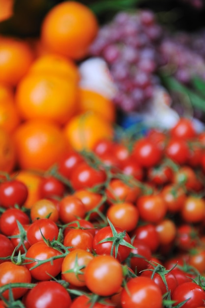 fresh healthy organic food  fruits and vegetables at market