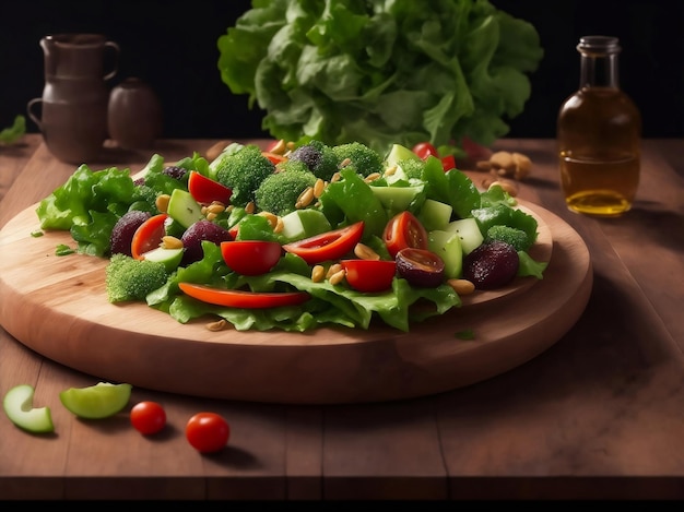 A fresh and healthy photo of a salad Generative AI Illustration