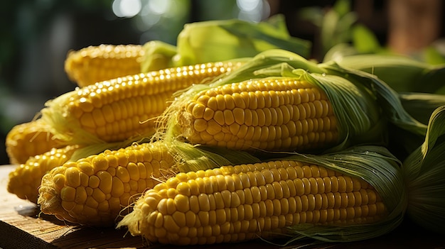 Fresh and healthy ripe sweetcorn