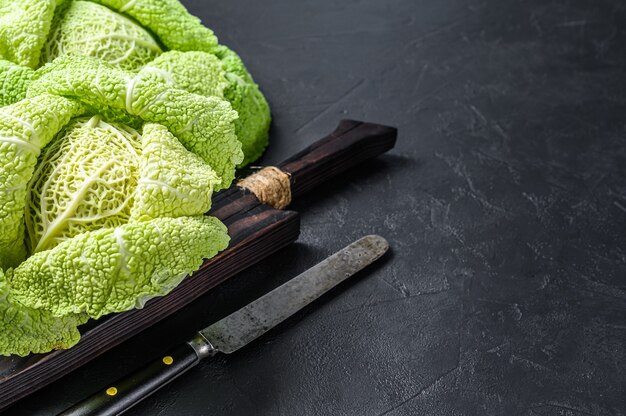 Photo fresh healthy savoy cabbage