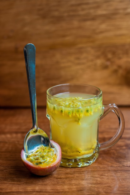 Fresh healthy tea from passion fruit