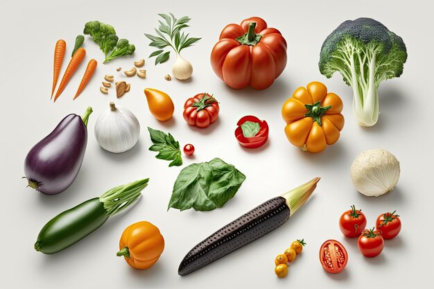 Fresh Healthy Vegetable Isolated on White Background