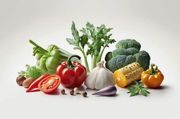 Fresh Healthy Vegetable Isolated on White Background