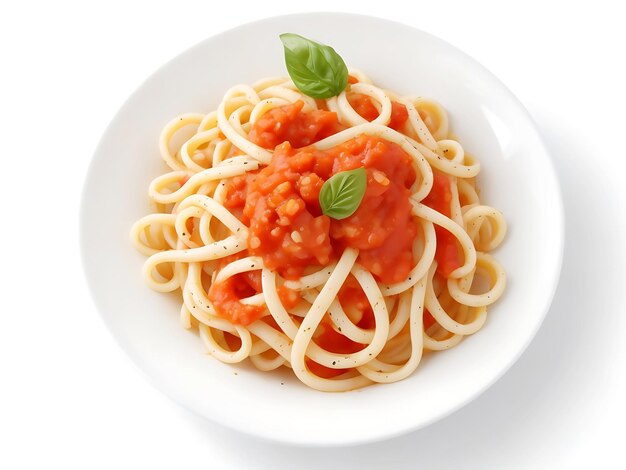 A Fresh Healthy Vegetable Pasta With Tomato Sauce