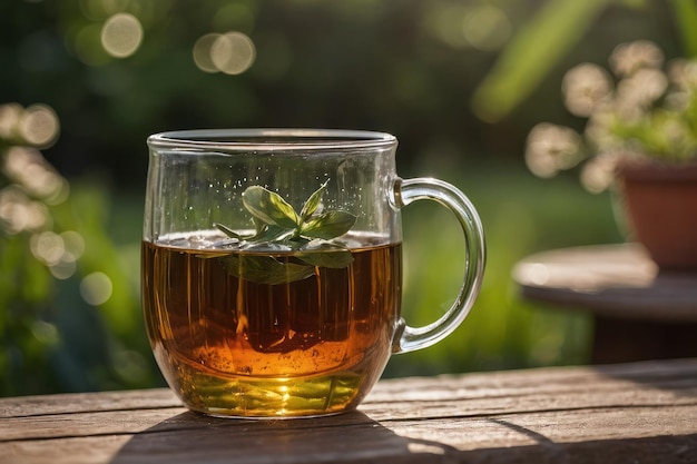 Fresh Herbal Tea Outdoors